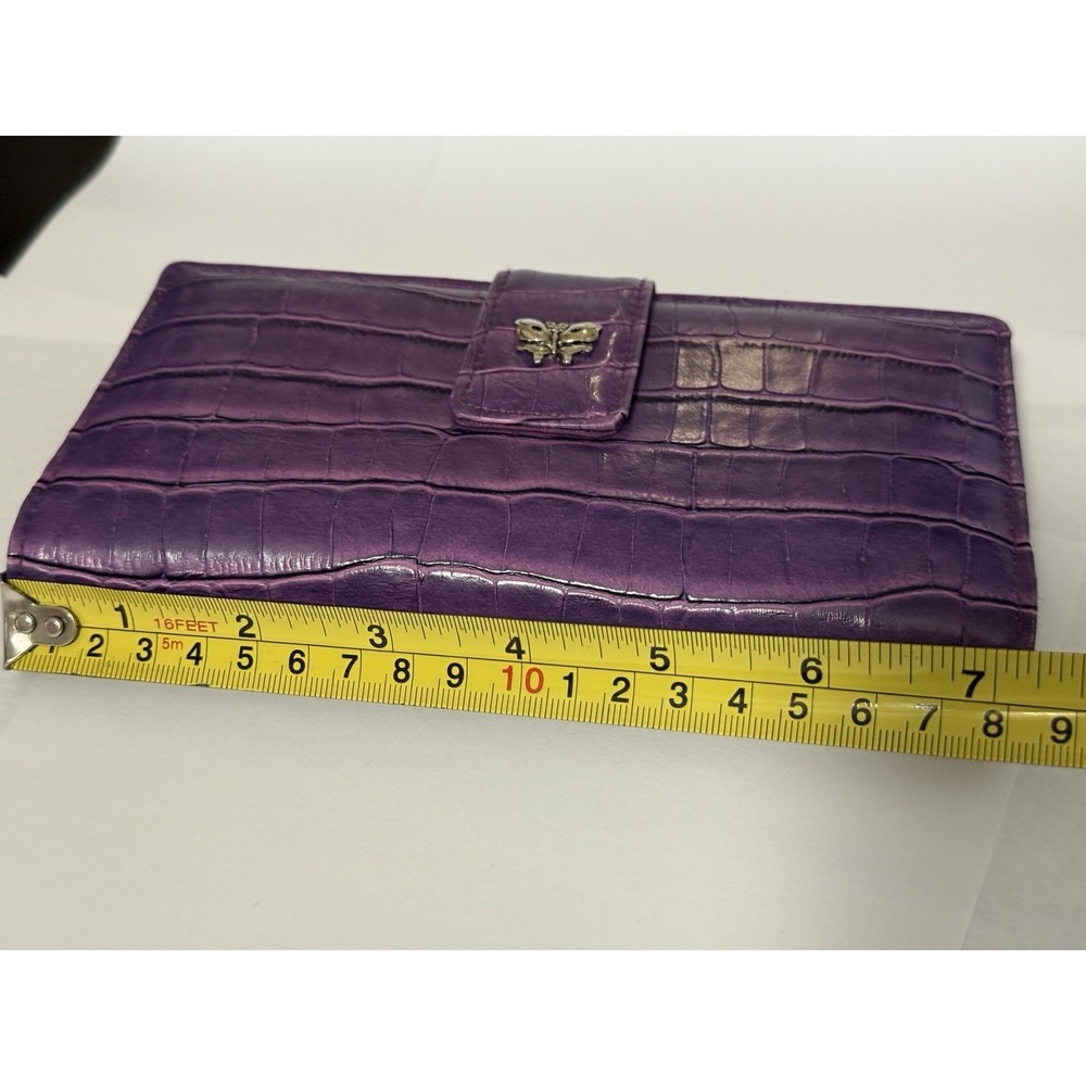 Large Mundi Purple w/ Butterfly Accent Women's Wallet - Picture 3 of 10